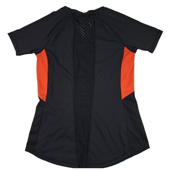 Harley-Davidson Womens Short Sleeve Henley Mesh Back Knit Black 96824-19VW Small - Picture 2 of 5